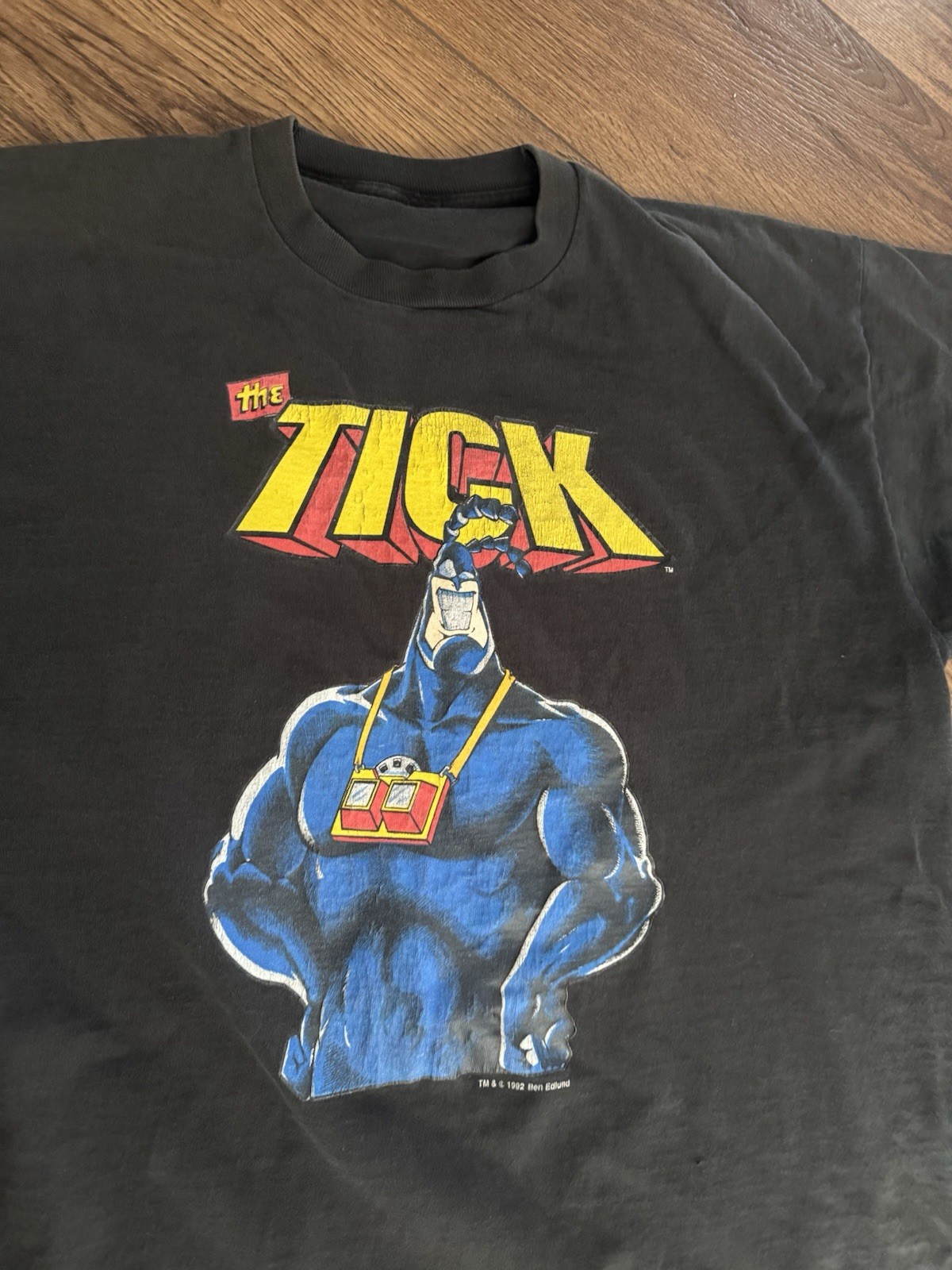 Vintage 1992 The Tick Comic Promo Shirt XL Single Stitch Ben Edlund 29x23 Rare gallery