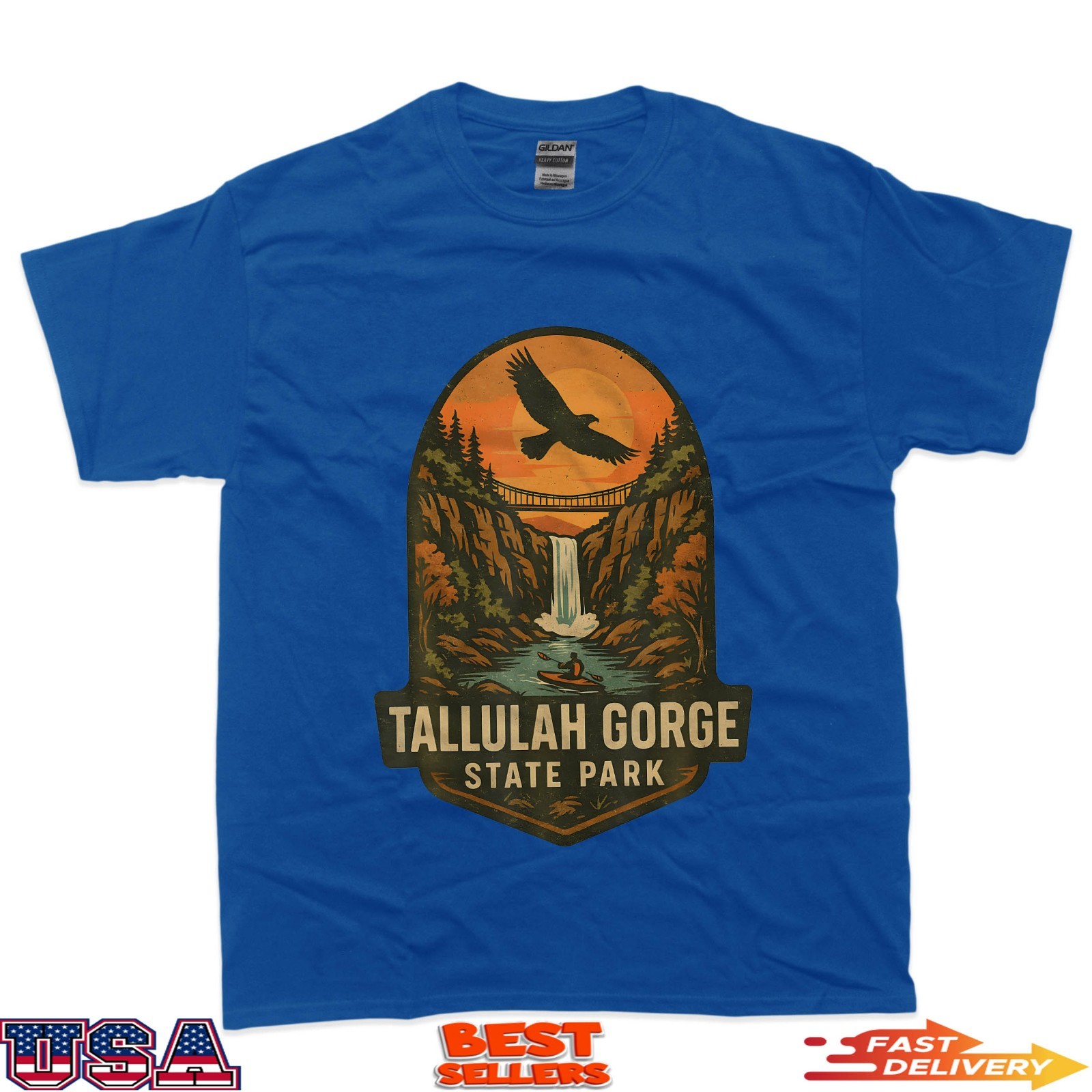 Tallulah Gorge Shirt Waterfall Bridge Kayak Georgia Park T-Shirt gallery