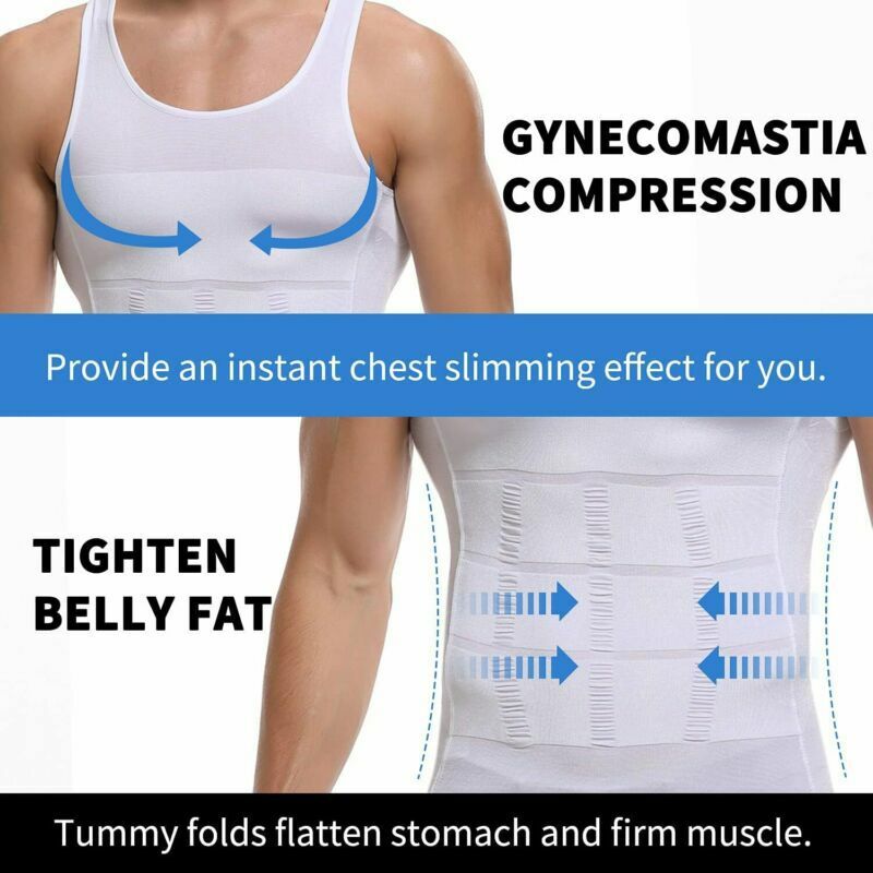 Men Cooling Gynecomastia T-shirt Posture Corrector Vest Compression Shaping Top gallery