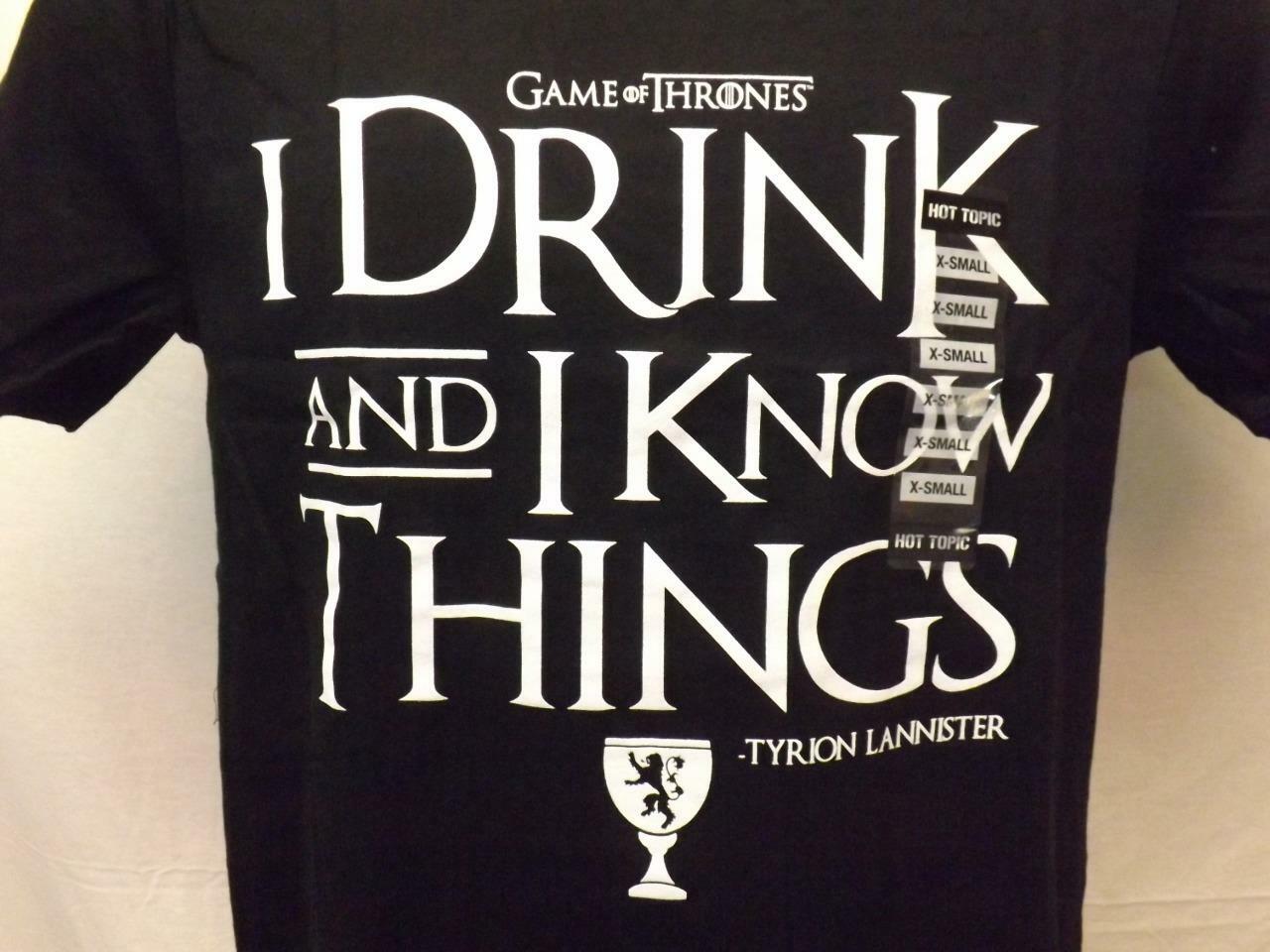 Game of Thrones GOT "I Drink & I Know Things" Mens XS-S-M-L-XL Licensed Shirt gallery