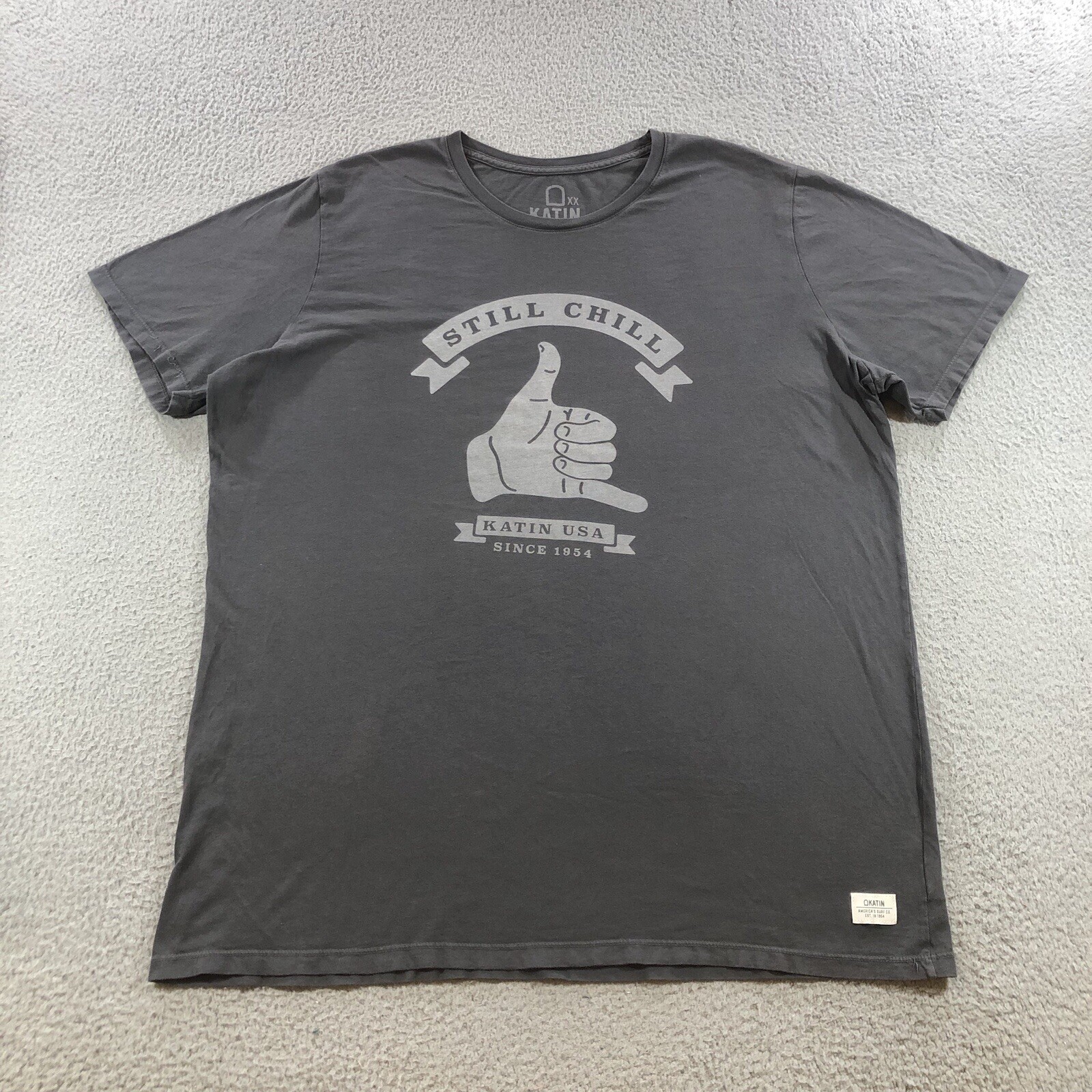 katin t shirt Men’s 2XL Gray Still Chill Shaka Surf Beach Costal