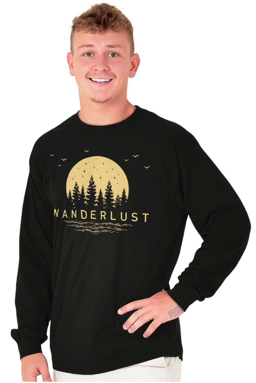 Cool Retro Outdoor Wanderlust Camping Hiking Long Sleeve Tshirt for Men or Women gallery
