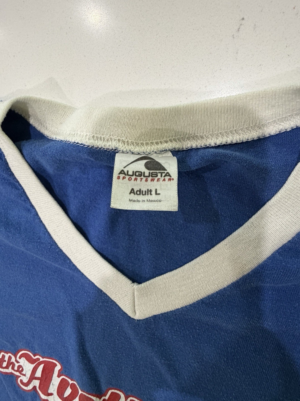 Augusta Sportswear The Avett Brothers Blue White V-Neck Men's M T-Shirt gallery