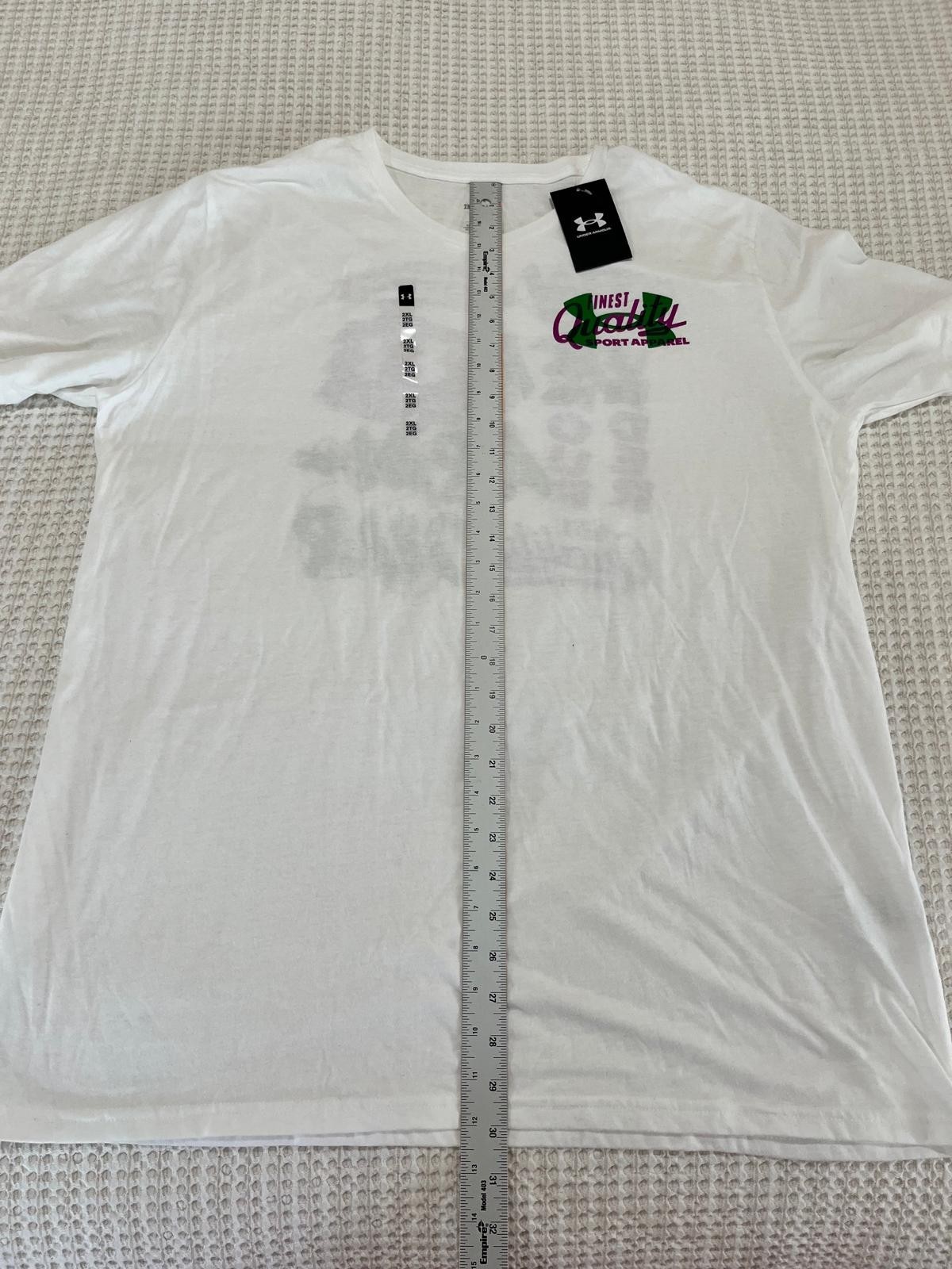 Under Armour Men's Extra Large XXL 2XL Vintage Type T-Shirt White Loose NWT gallery