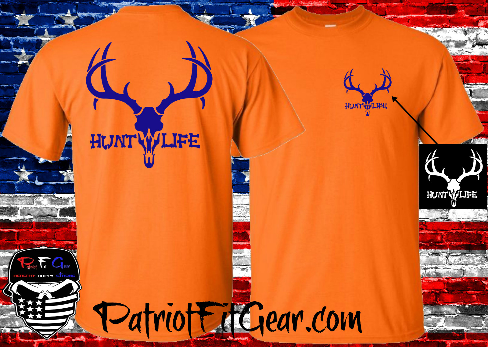 t-shirt,Hunt Life,Deer Hunting,Bow Hunting,Buck Skull,Whitetail,Rack Em Up,Deer gallery