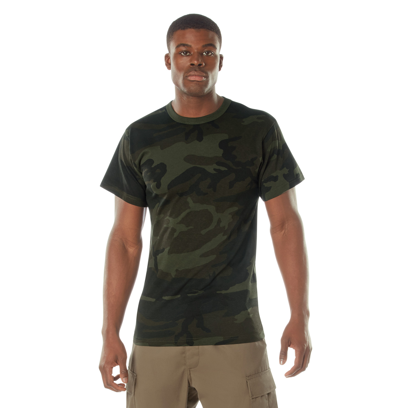 Men's Midnight Woodland Camo T-Shirt - Stealth Ops Camouflage Short Sleeve Tee gallery