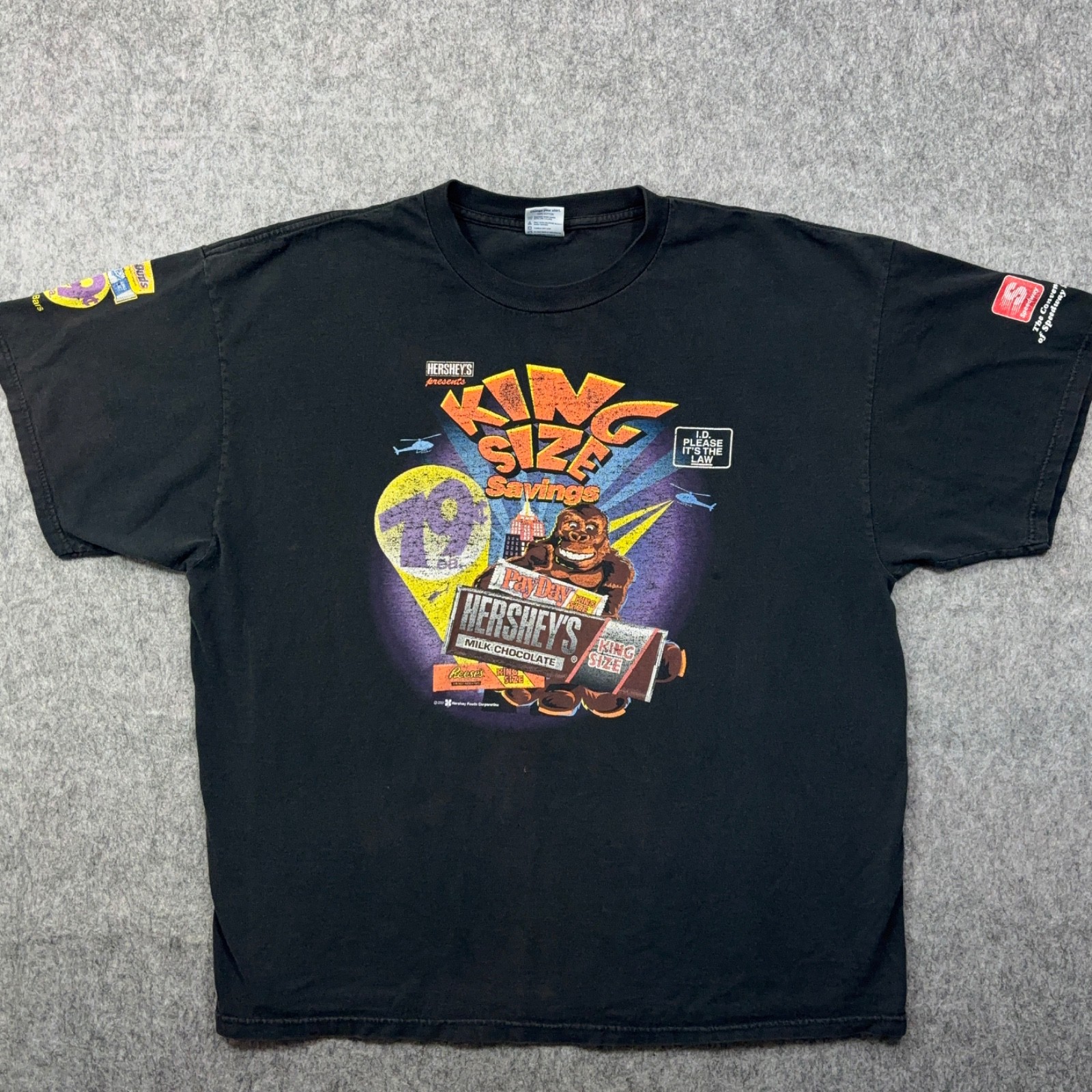 Hersheys Shirt Adult 2XL Black Faded 2001 King Size Candy Promo Graphic XXL