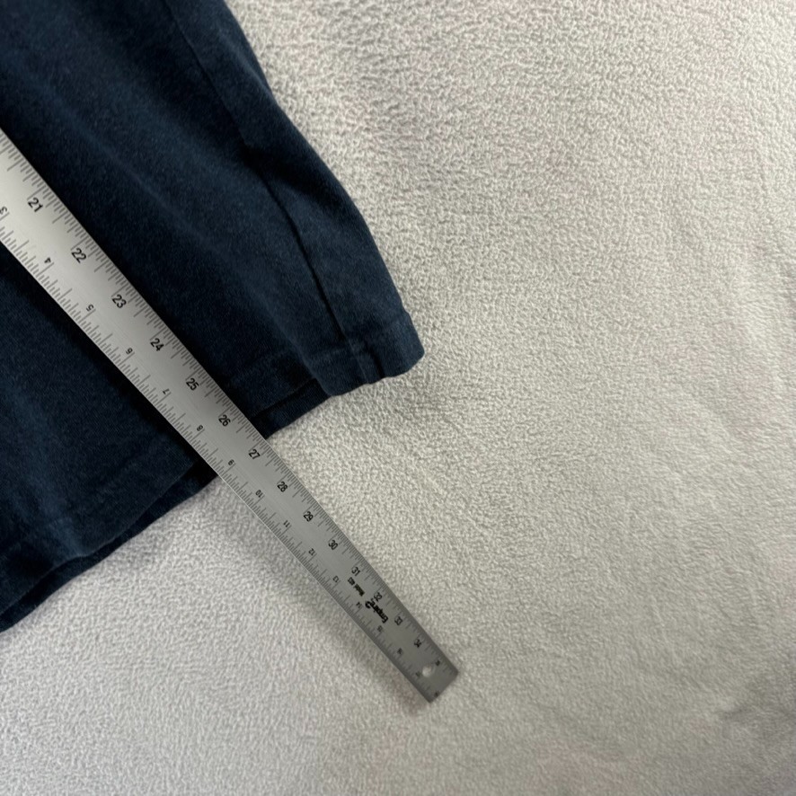 Uniqlo Blank Shirt Men's medium Blue Navy Crewneck Heavyweight Thick Collar Crew gallery