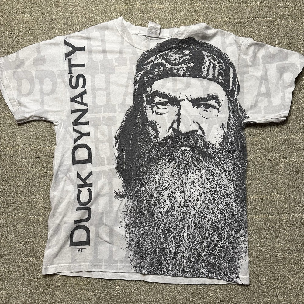 Si Robertson 2012 Duck Dynasty AOP Print White Large Shirt