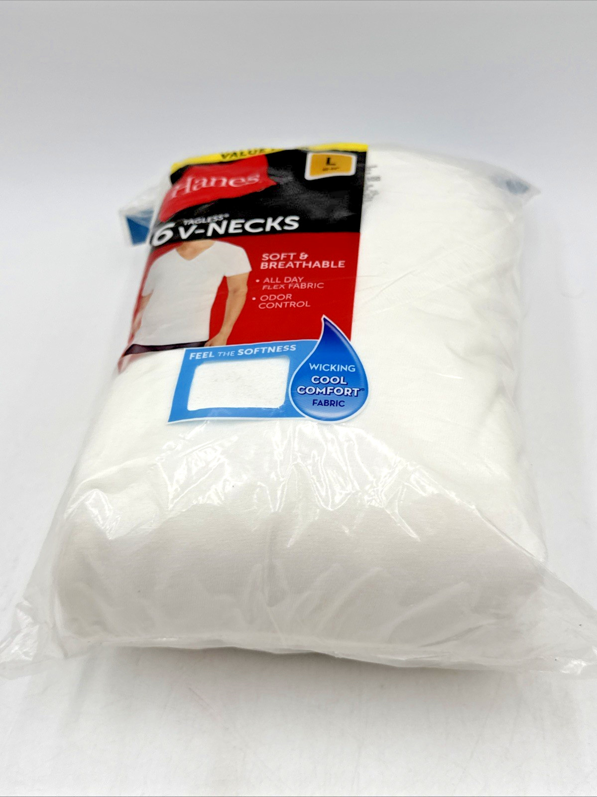 Hanes 777VP6 Men's T-Shirt, Size L - White (6 Piece) gallery
