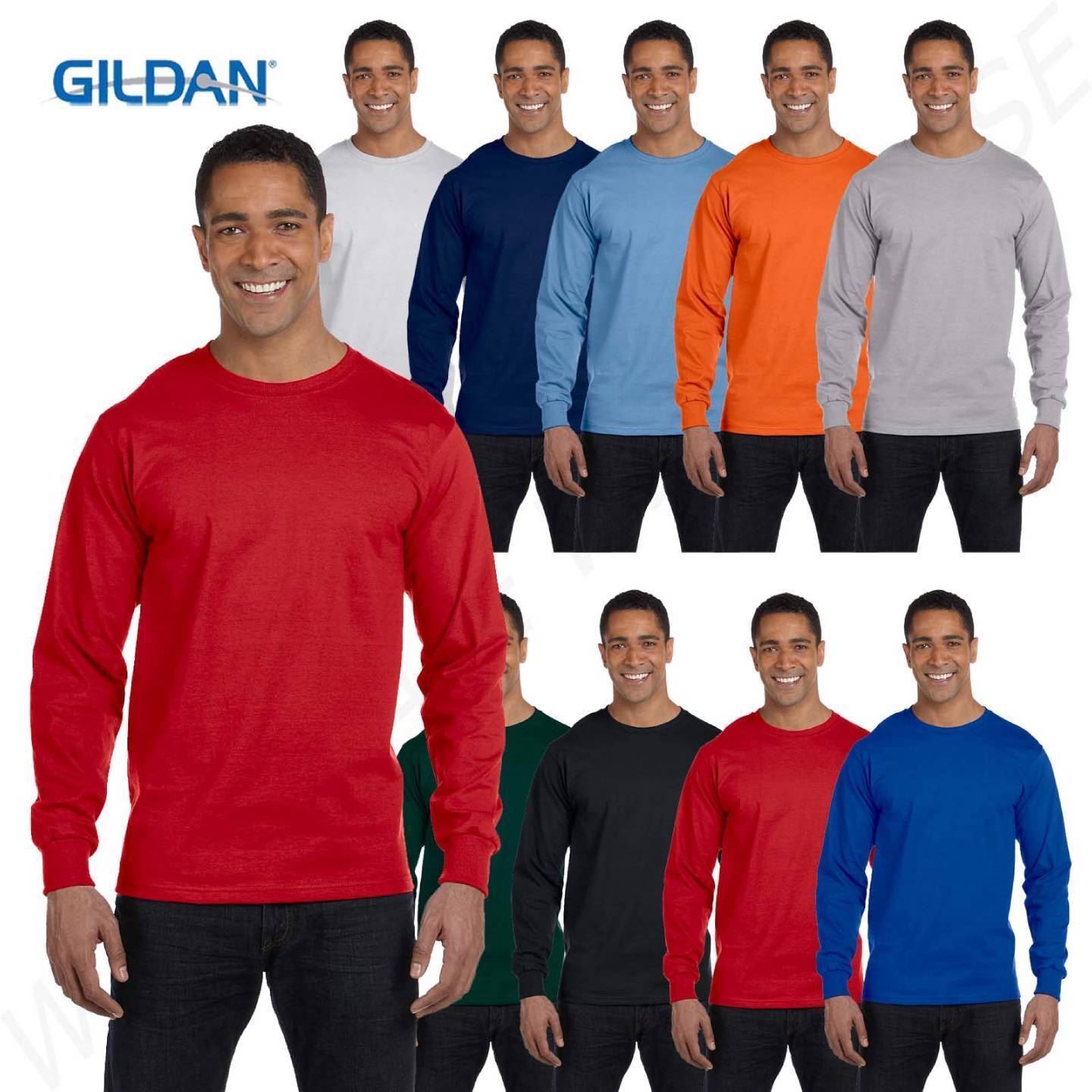 Gildan Mens T-Shirt Long Sleeve DryBlend 5.6 oz 50/50 S-XL G840 8400 gallery