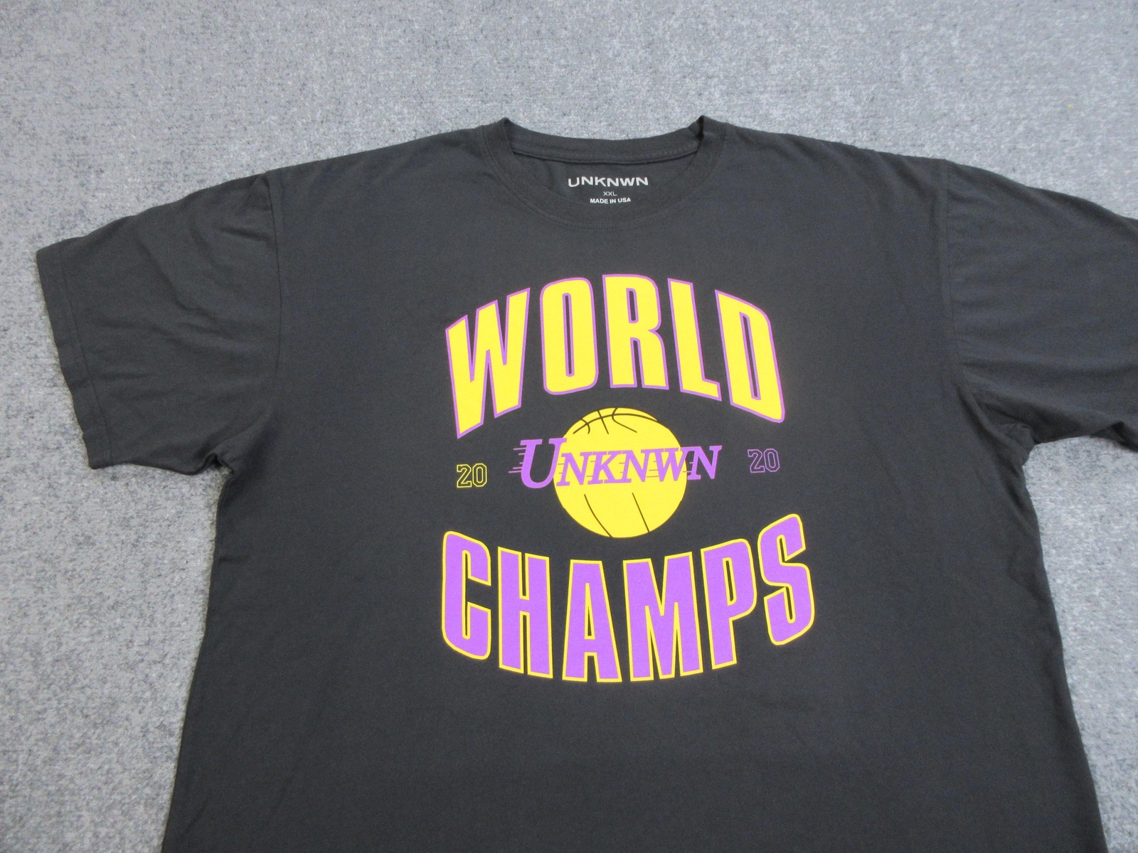 UNKNWN Shirt Mens 2XL Black World Champs Basketball Graphic Tee Made In USA gallery