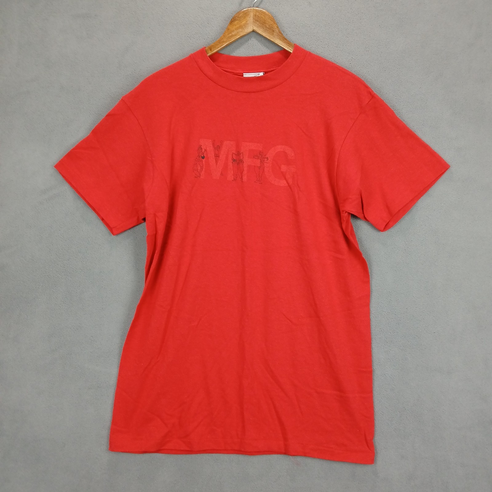 Vintage MFG Marithe Francois Girbaud T Shirt Men Medium Red Cotton Single Stitch