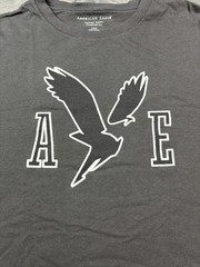 American Eagle Shirt Mens Large Gray Super Soft AE Logo Graphic Tee Crewneck