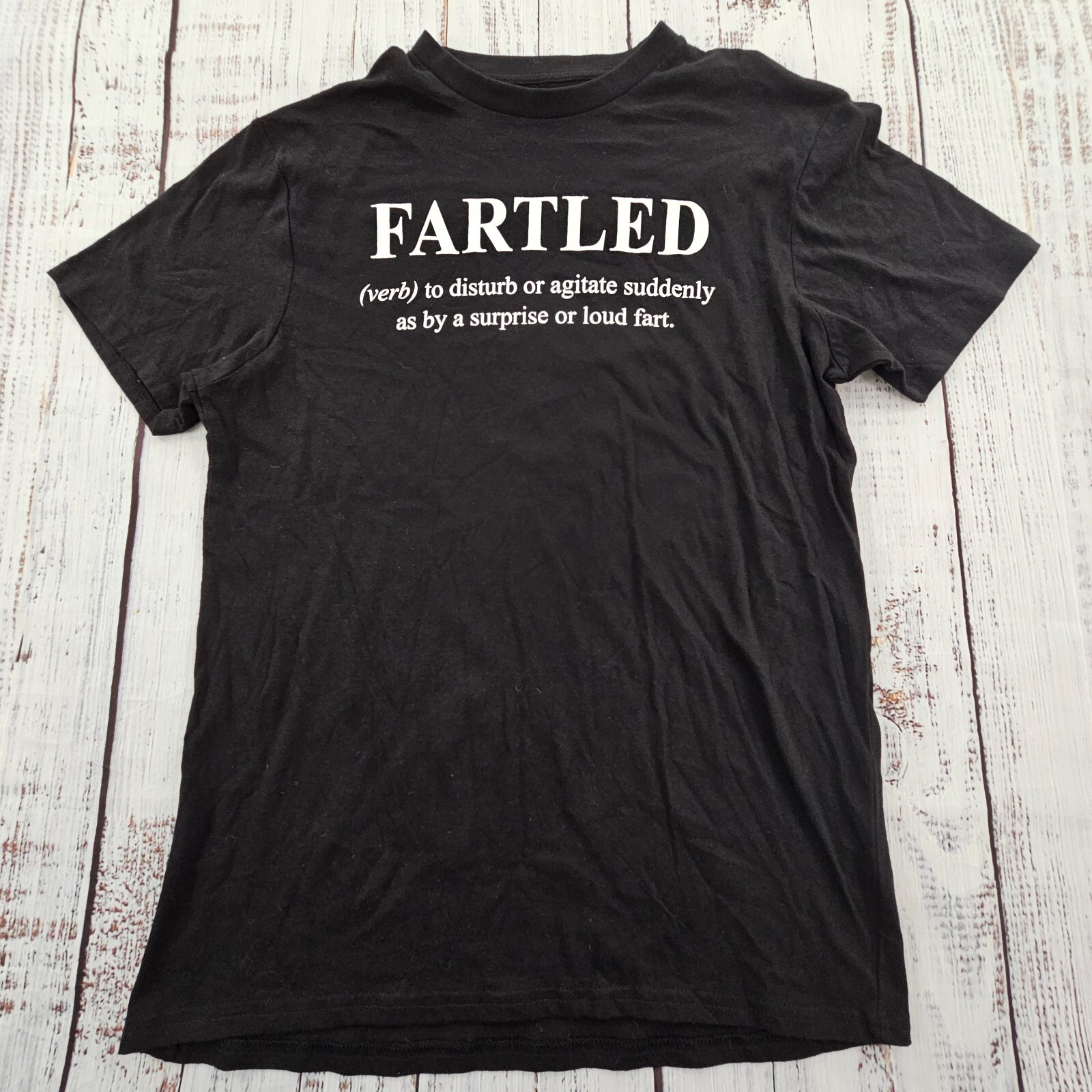 Fartled Definition Crazy Dog Black Funny Short Sleeve Cotton T-Shirt Men's M gallery