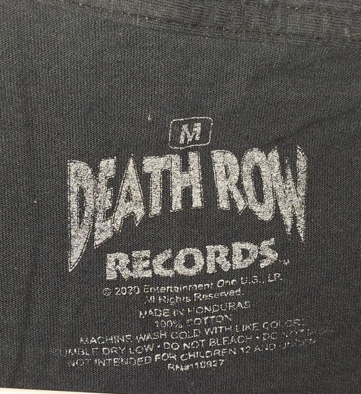 Death Row Records Electric Chair Red Logo Black T-Shirt Mens M Medium 2PAC Snoop gallery