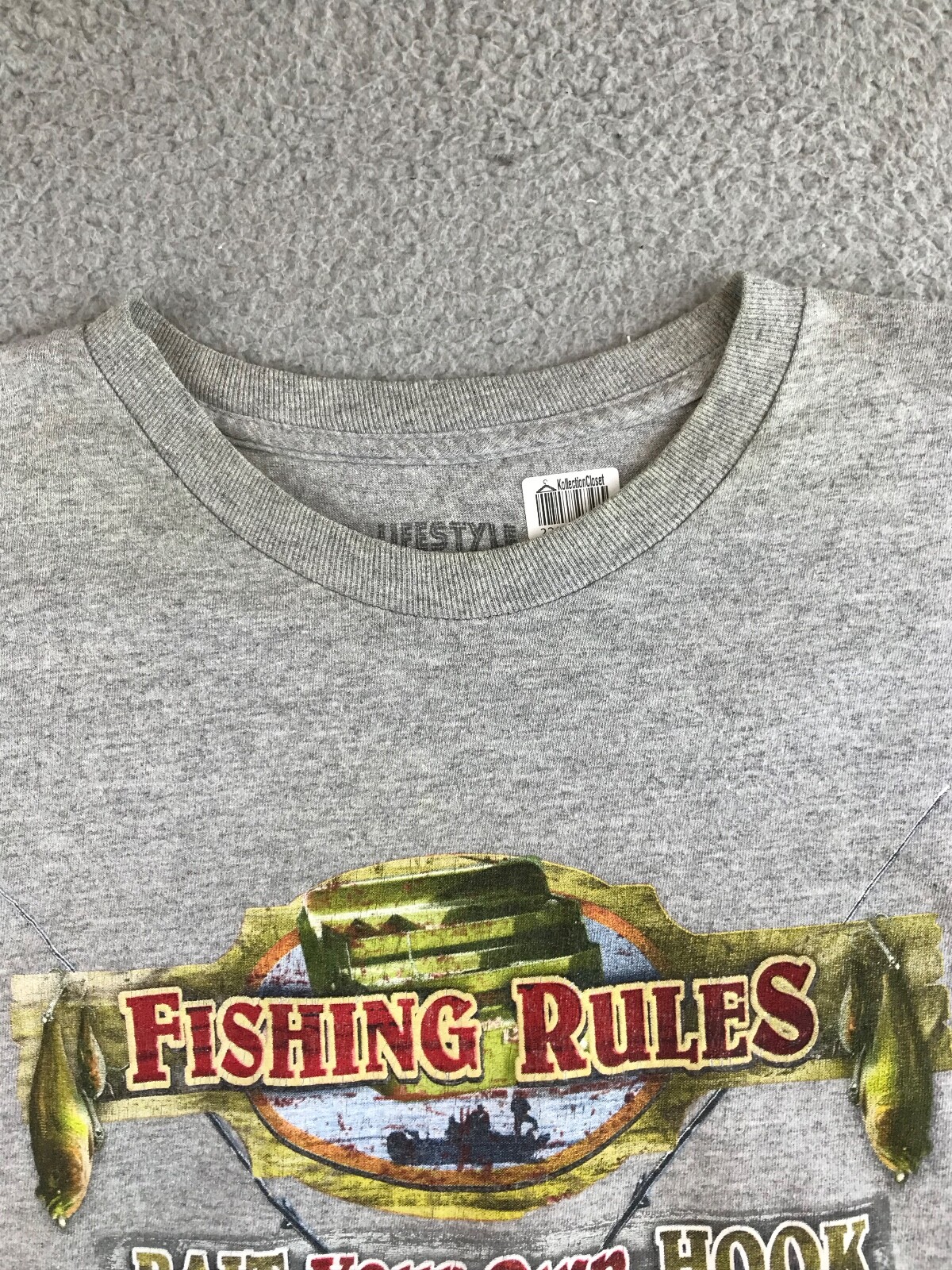 Lifestyles Legends Shirt Men's XL Gray Fishing Rules Graphic Tee Short Sleeve gallery