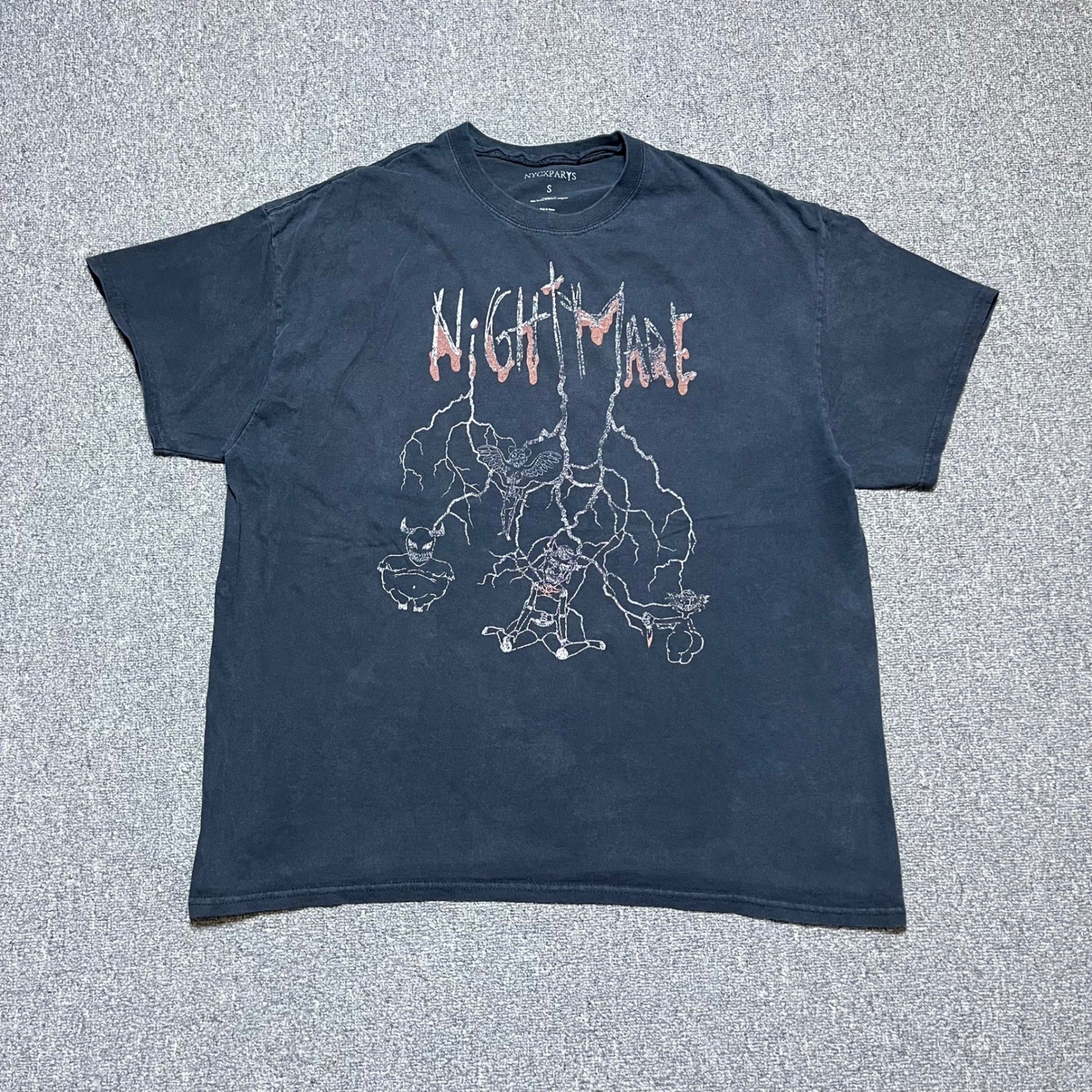 NYCXPARYS Nightmare Graphic T-Shirt Small Black Goth Punk Streetwear Tee gallery