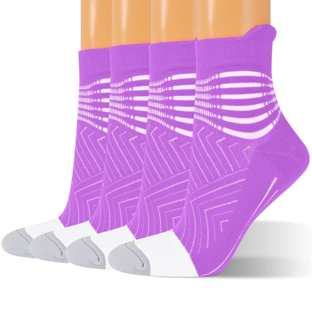 Compression Ankle Support Running Socks Coolmax Wicking Women 2 Pairs Quarter…