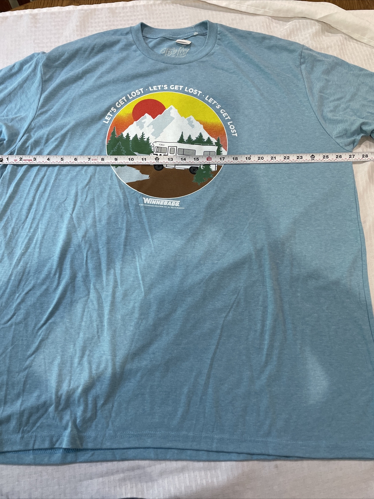 Winnebago Mens RV Camping T Shirt Blue "Let's Get Lost" Motorhome Size 3X Lg New gallery