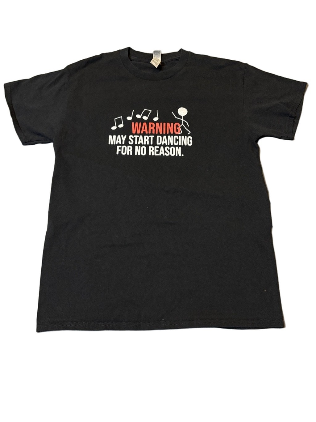 Gildan Warning May Start Dancing Graphic Tee Black Funny Shirt Sz M gallery