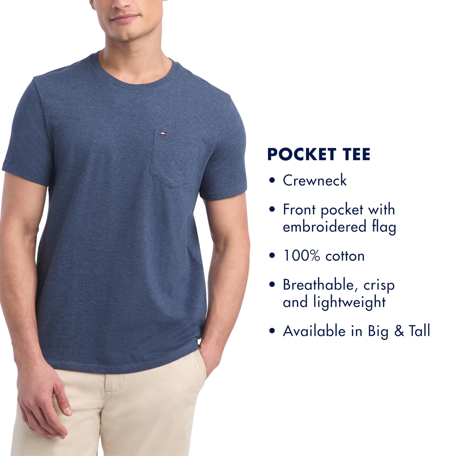 Tommy Hilfiger mens Tommy Hilfiger Men's Short Sleeve Crewneck With Pocket T gallery