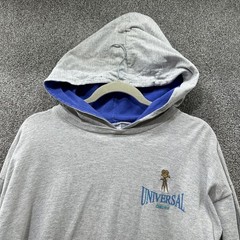 Vintage 90s HRLA Universal Studios Hoodie Tshirt Made in USA Gray Men Large