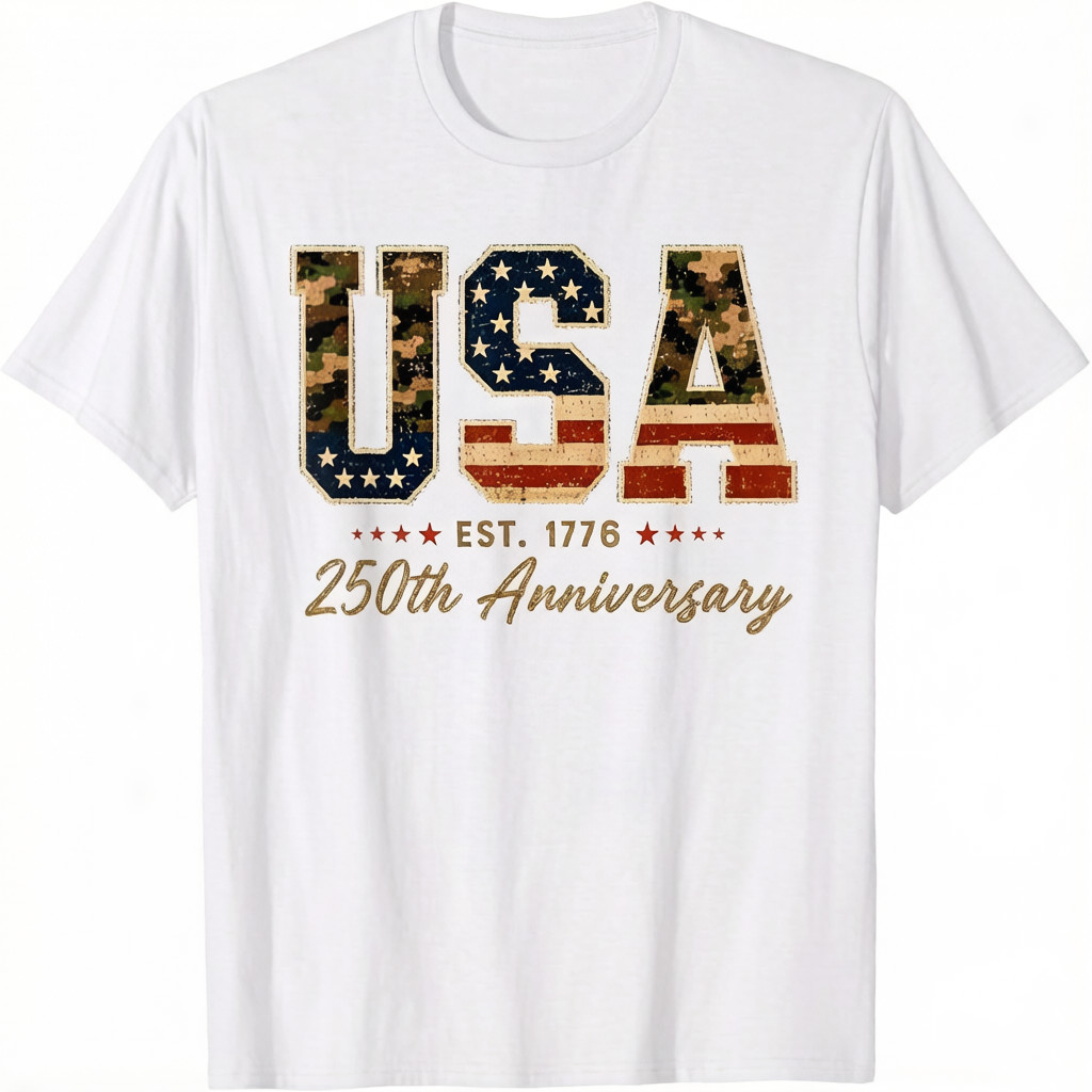 4th of July America US Flag Patriotic 250th Anniversary USA T-Shirt gallery