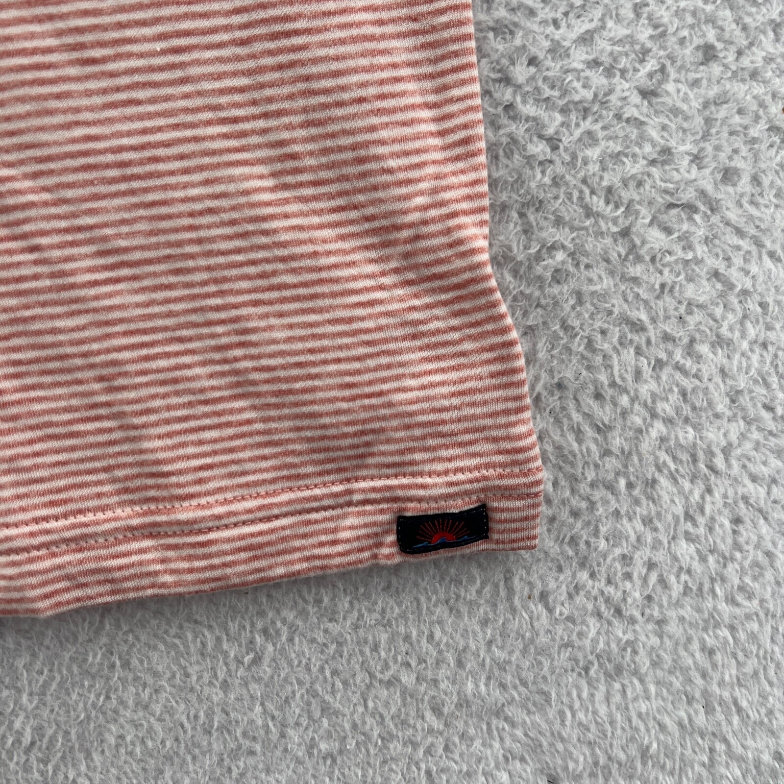 Faherty Striped Shirt Mens XL Orange Cloud Cotton Soft Short Sleeve Tee *B4 New gallery