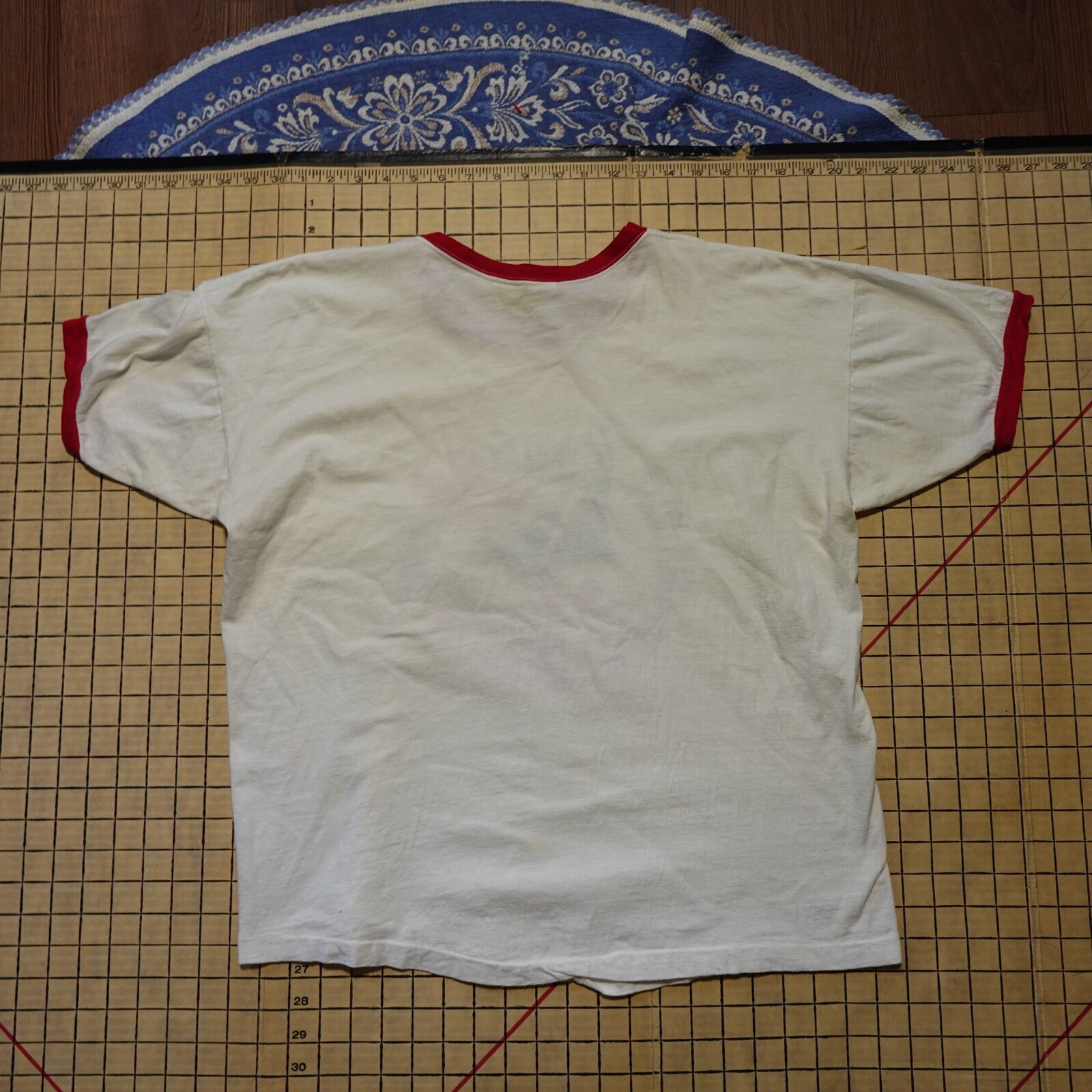 Vintage 1970s Champion Blue Bar Ringer T Shirt sz Large Aquatic First Aid gallery