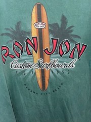 Ron Jon Surfboards Panama City Beach Logo Mens L Palm Ocean T-shirt Green