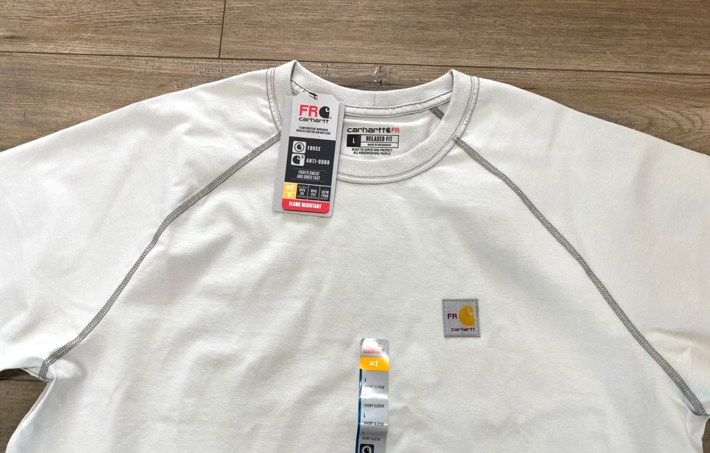 Carhartt Force FR Mens L Short Sleeve Work T-Shirt Flame Resistant Gale Gray gallery