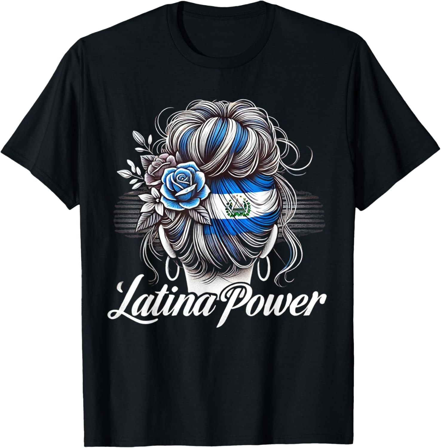 Hispanic Heritage Month Latina Power El Salvador Flag Women T-Shirt gallery