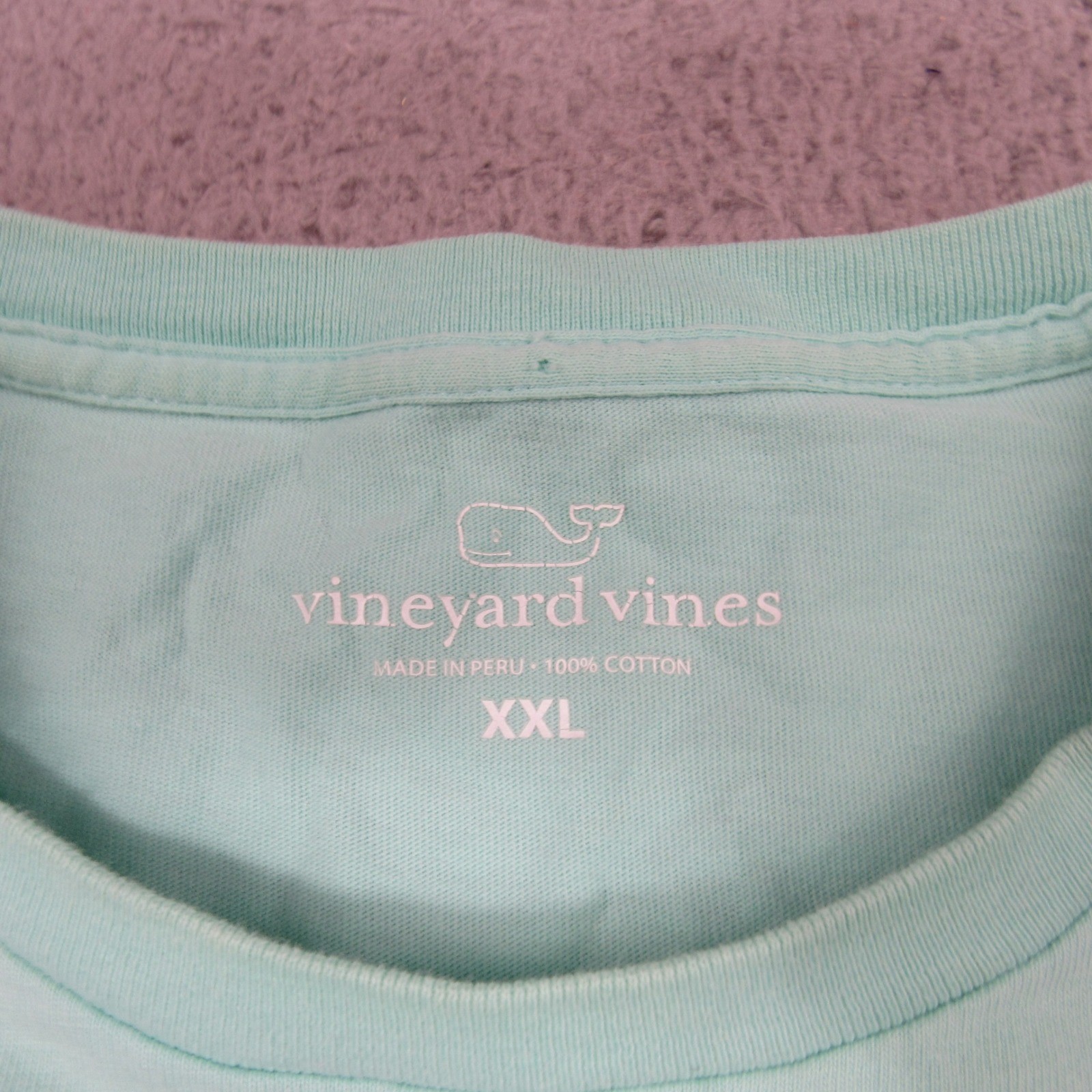 Vineyard Vines Mens XXL Mint Green Topographic Whale Graphic Pocket T-Shirt gallery