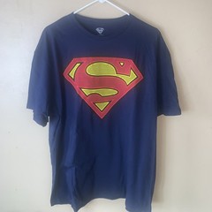 NEW DC Comics Universe Superman Vintage Retro Logo Puff Print Line Shirt Sz 2XL