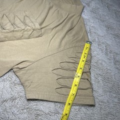 Beige T-Shirt Men’s M Slashed Cut Sleeves + Pocket