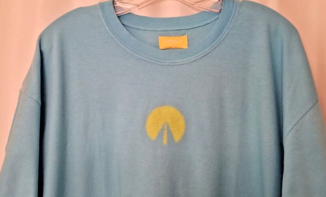 UNKNWN Sport Tee Shirt Men's Blue Yellow Graphic Iconic Made in USA Size Large gallery