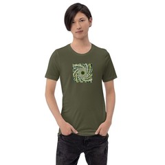 T-shirt kaki coton imprimé vortex