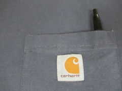 CARHARTT SOILD DENIM BLUE POCKET WORK T-SHIRT 2XL TALL – F1422