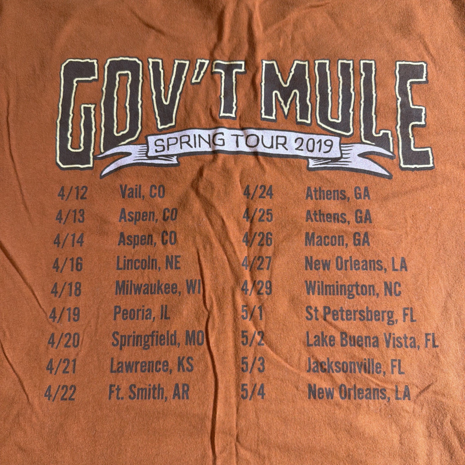 GOV’T MULE 2019 Spring Tour 2XL shirt psychedelic skull snake design RARE TEE gallery