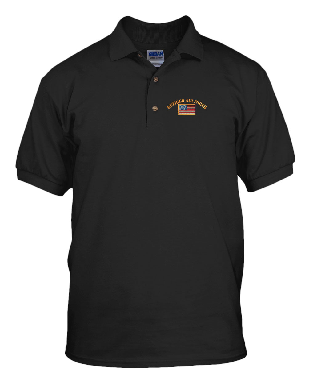 RETIRED AIR FORCE MILITARY Embroidery Embroidered Golf Polo Shirt gallery