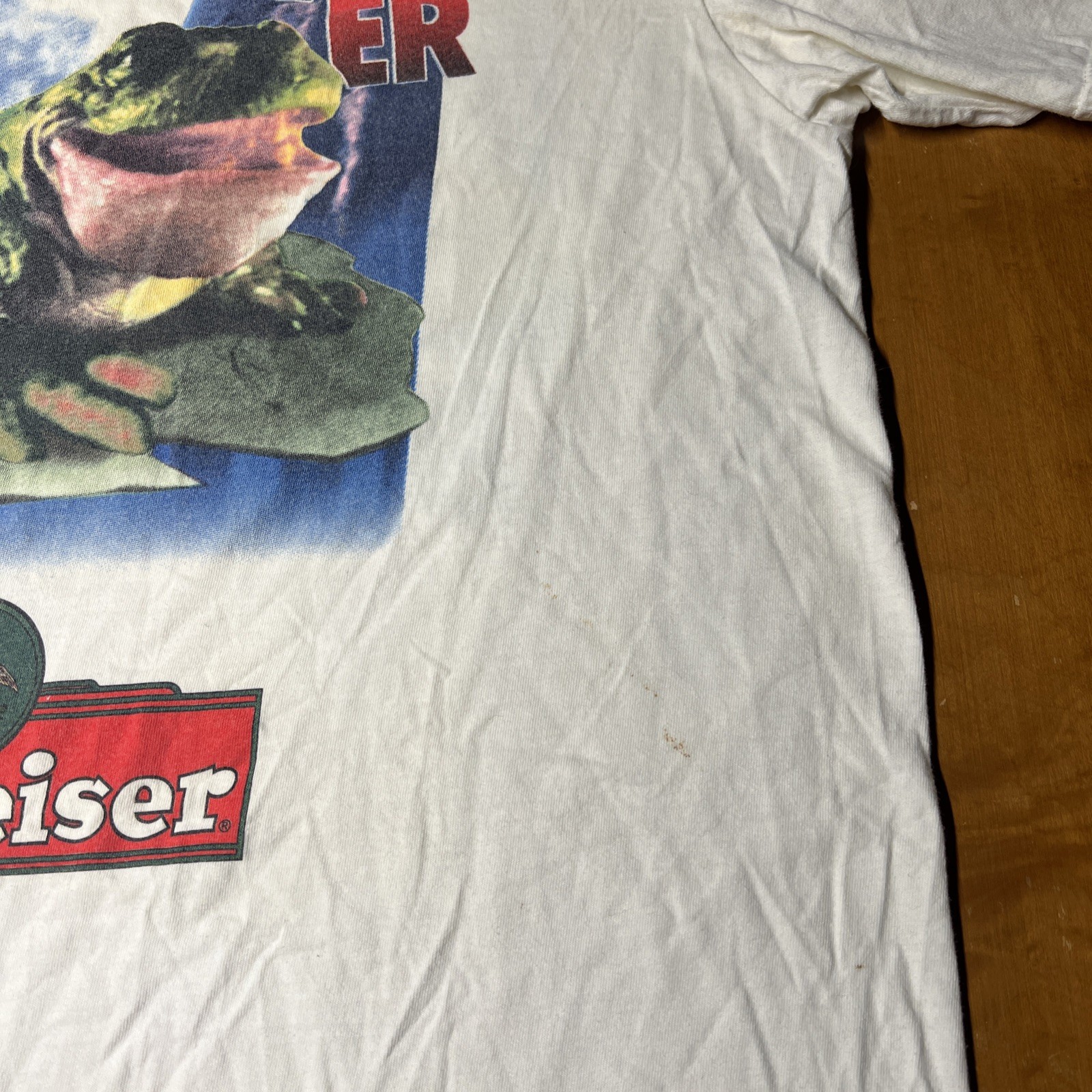 Vintage Budweiser Frogs XL T-Shirt Bud Weis Er Er Er Lovers Moon 1995 NOS gallery