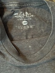 Salt Life Gray Dive Flag Back Graphic Tee Chest Patch Sz Large