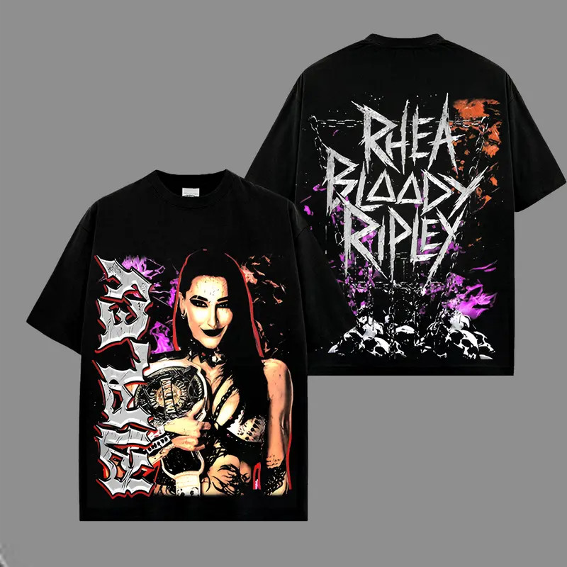 Vintage MAMI Rhea Ripley v5 WWE Legend Heavy Cotton T-Shirt gallery