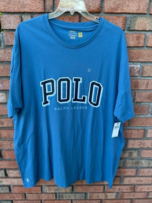 New $69.50 Tags NWT RALPH LAUREN POLO Blue Crewneck Tee Shirt 3XLT 3LT 3X TALL