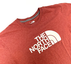 North Face Standard Fit 50 Cotton 50 Poly Short Sleeve T-shirt Men M Light Red