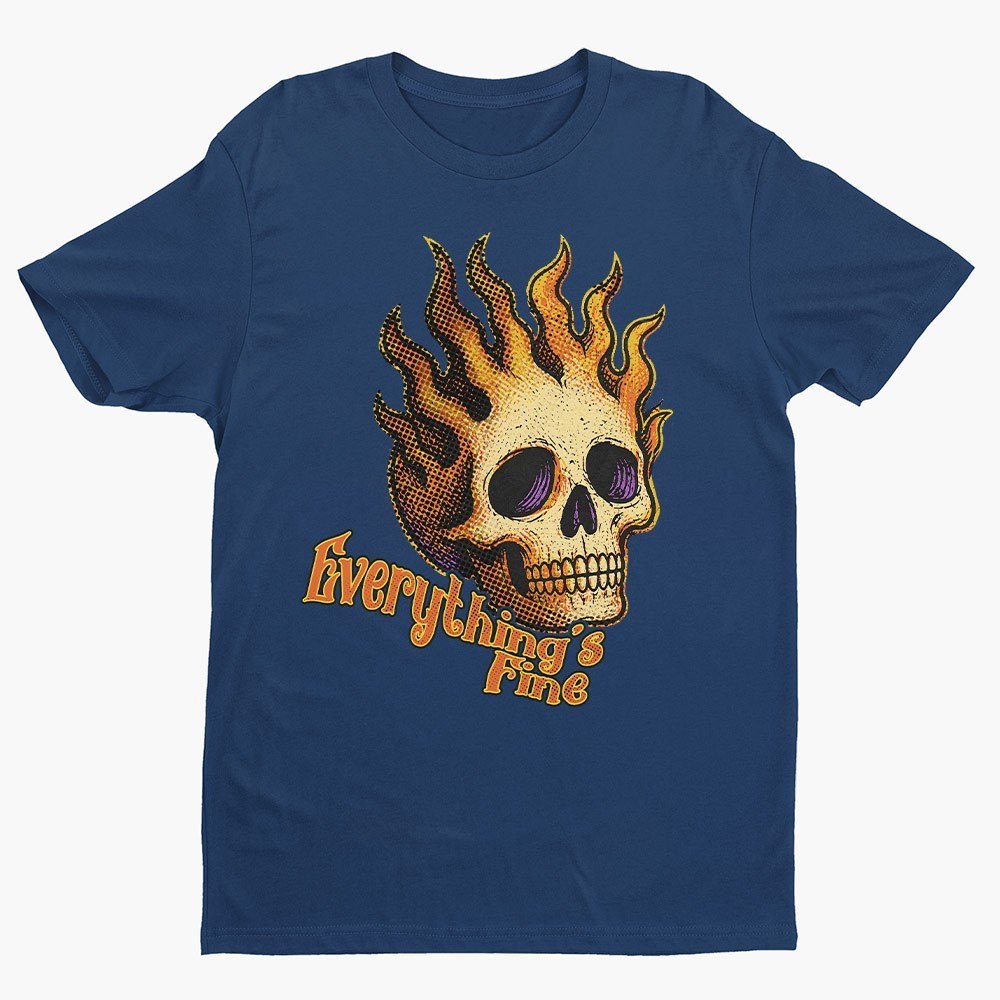 Vintage Everything Is Fine Skull Unisex T-shirt | Skull Lover Gifts for Men gallery
