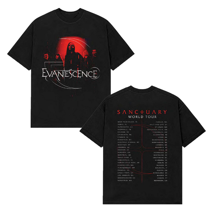 Evanescence 2026 World Tour Merch Group Itin Two Sided T- Shirt gallery