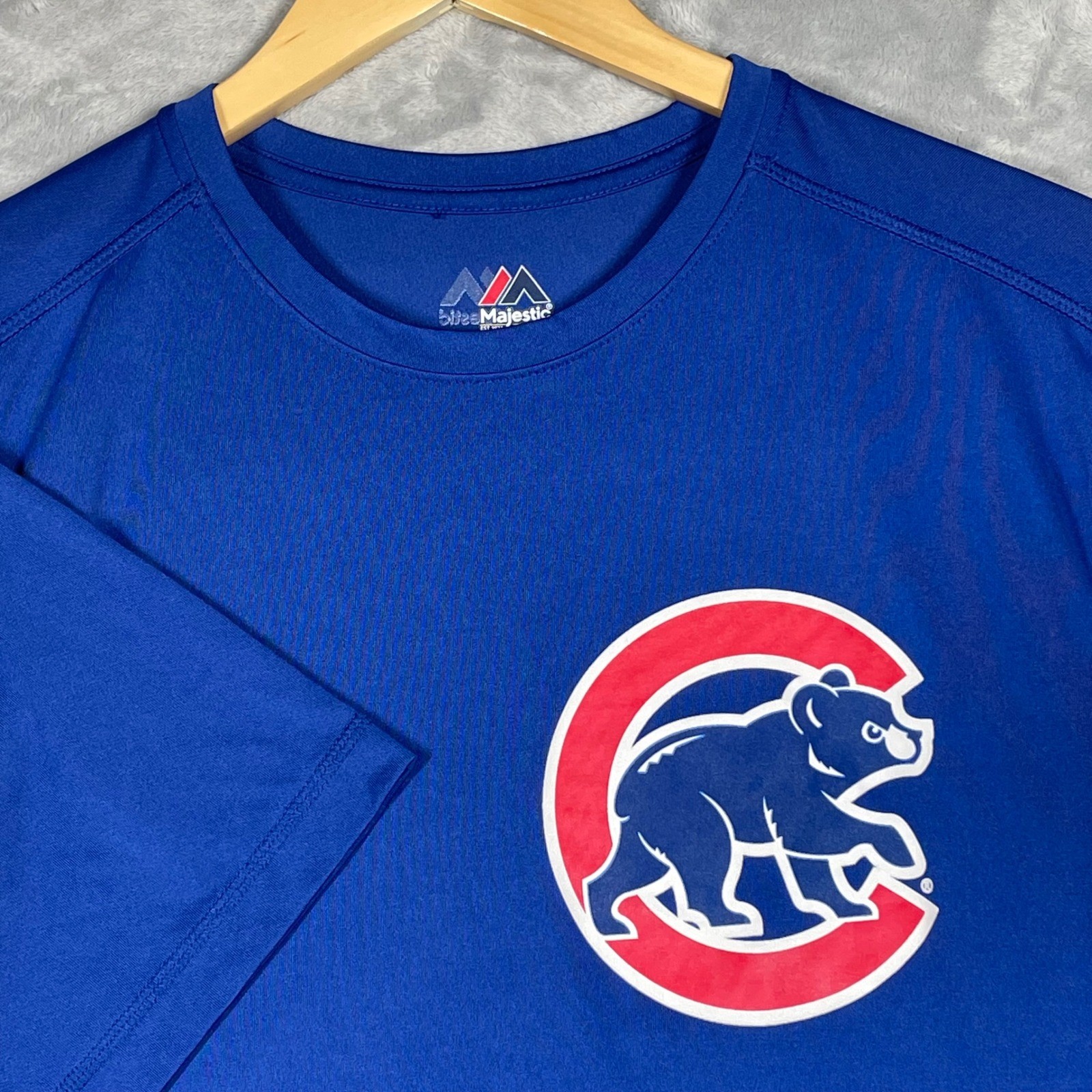 Majestic Chicago Cubs Kris Bryant 17 Performance Shirt Mens Medium Blue MLB Tee gallery