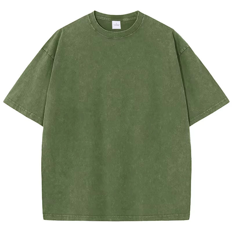 Oversized washed Heavyweight 100% Cotton T-Shirt Vintage Wash Blank Tee S-XXL gallery